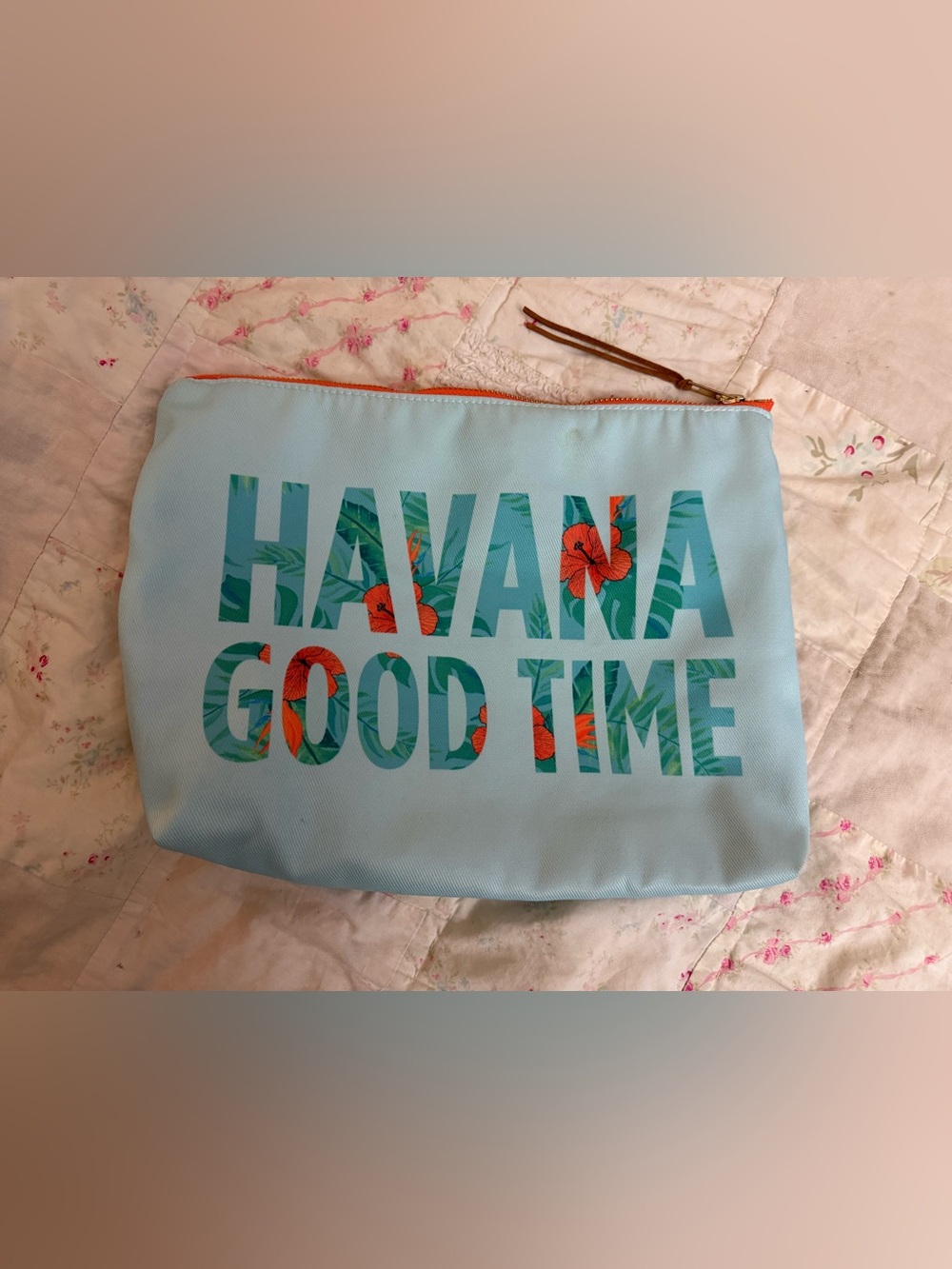 Vintage Pura Vida Havana Good Time Tropical Print Summer Clutch